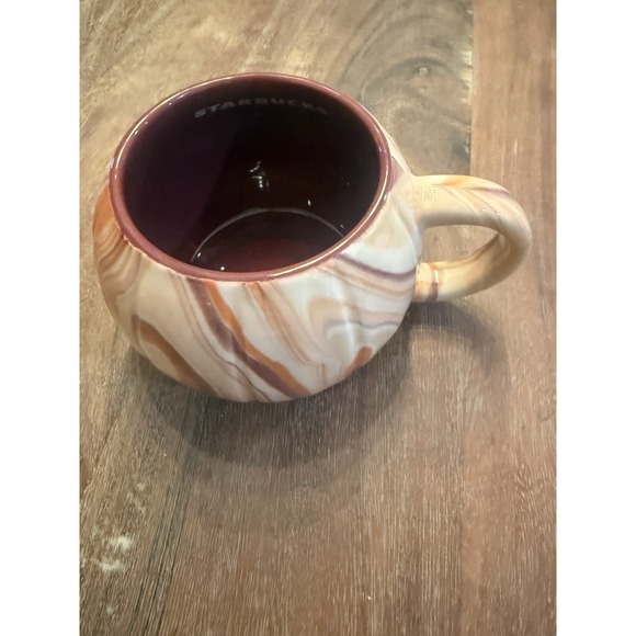 Starbucks Other - Starbucks 2025 Fall Halloween Orange Cream Marbled Pumpkin Ceramic Mug 12 oz